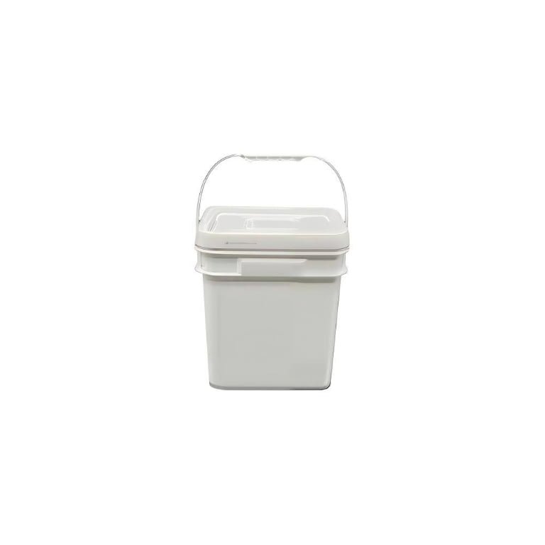 26.5 x 22 x 27.2 cm 10L Square Plastic Pail with Lid & Handle