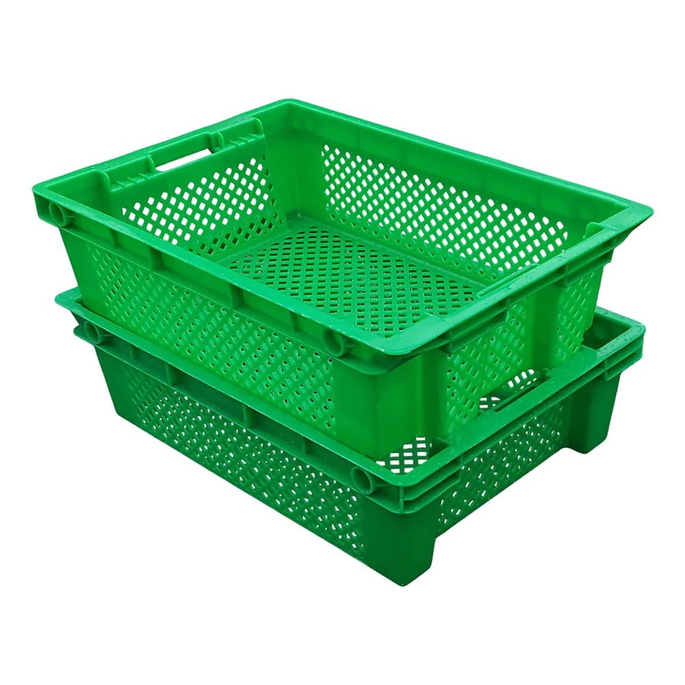 58 x 37 x 21 cm Nestable Vented Plastic Crate