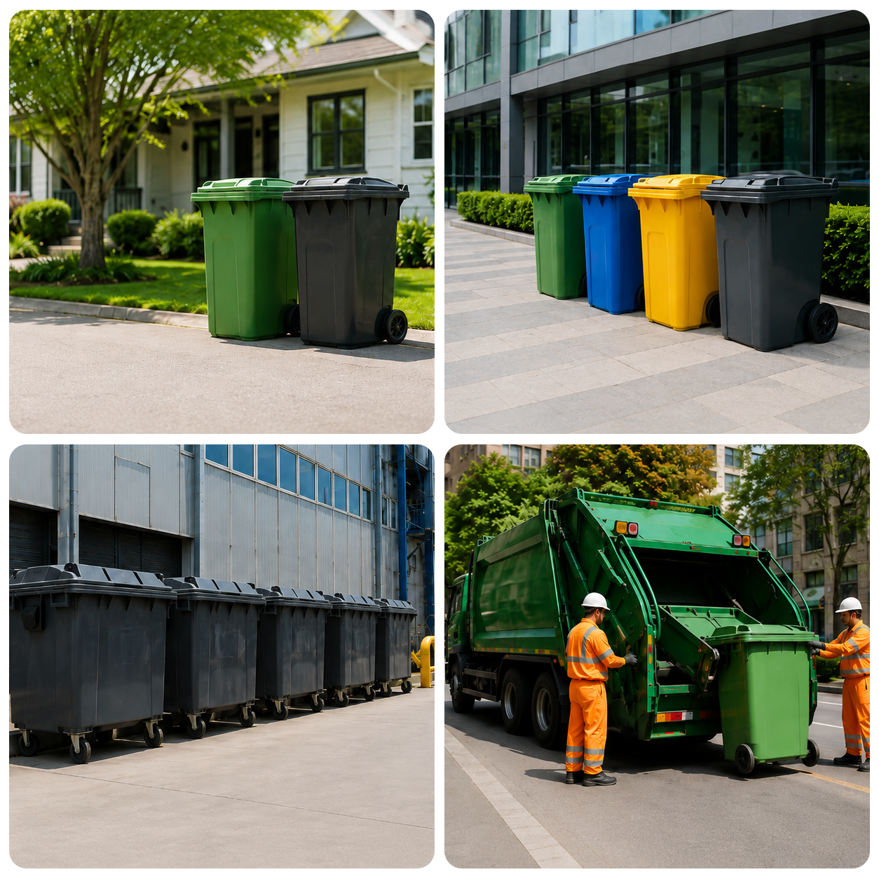 Plastic waste bin applications