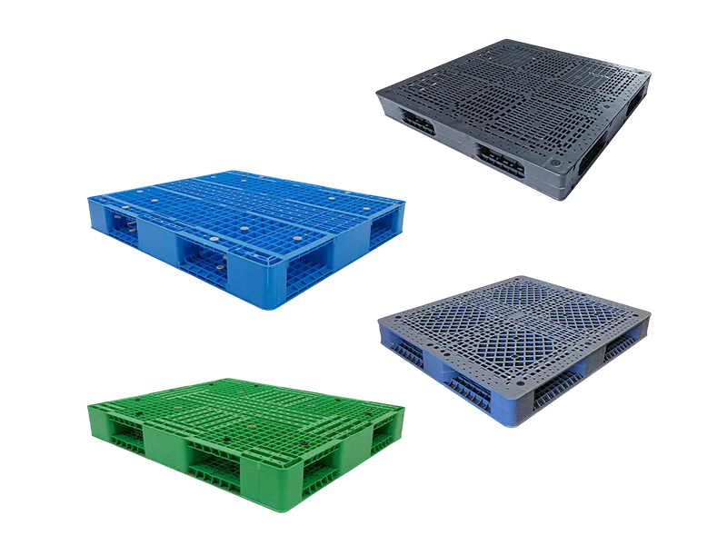 Heavy-duty double-sided plastic pallets for industrial handling